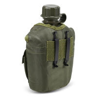 Botella De Agua Para Camping Y Senderismo 1L Con Tapa Resistente Al Impacto Y Desgaste Material De Aluminio Negro Marrón Y Rojo Para Supervivencia En Exteriores - details 2