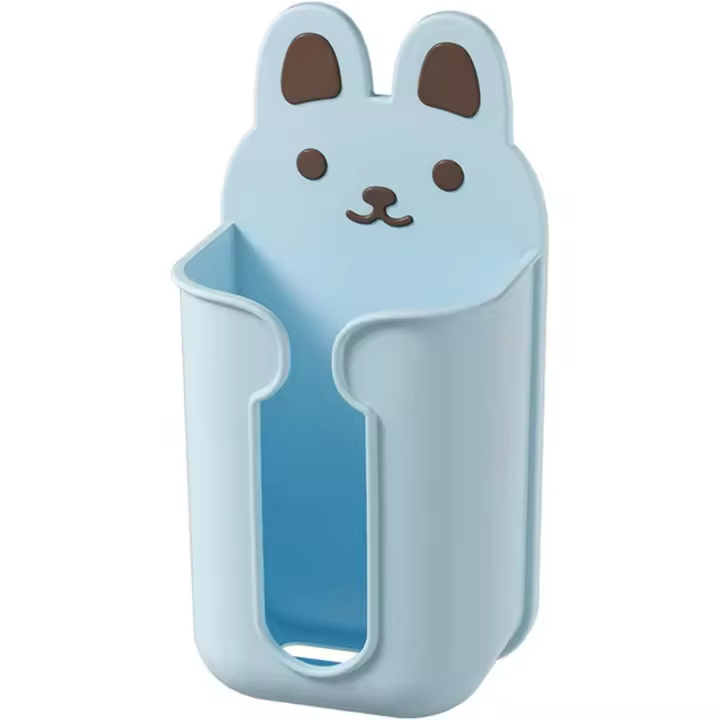 Dispensador de papel adhesivo de pared con soporte para pañuelos de dibujos animados para decoración del hogar, baño y sala de estar - 1