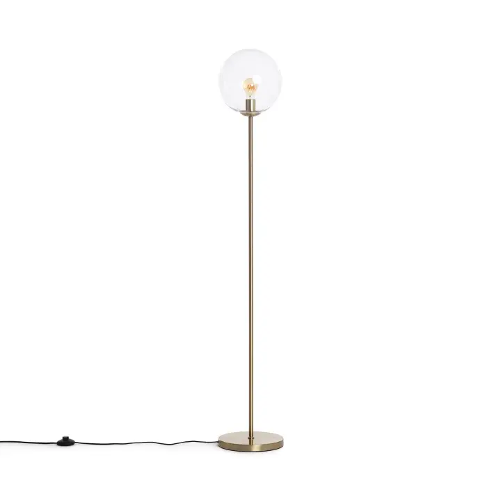 LEDKIA LIGHTING - Lámpara de Pie Moonlight Clear | Diseño Elegante y Único | Soporte Bombilla E27 | Interior IP20 | Dimensiones 1510x250 mm, Transparente, Metal y Cristal - 1