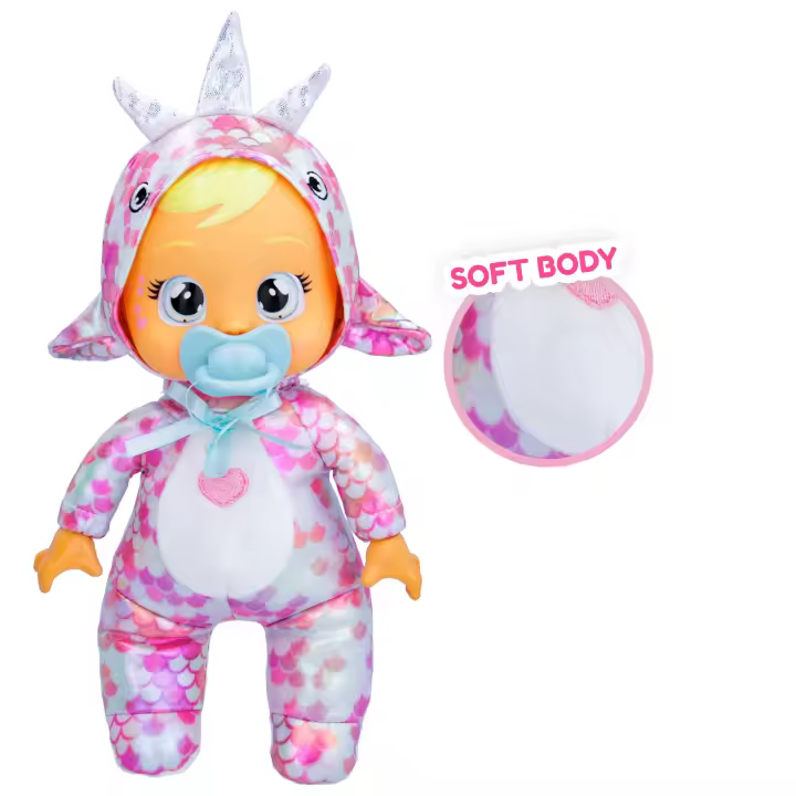 Bebés Llorones Tiny cuddles Dinos Stella, Muñeco de Peluche Vestido con Pijama de Dinosaurio, Llora Lágrimas de Verdad, Juguete Regalo para Niñas y Niños de 18+ Meses - 1