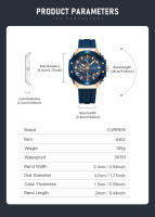 Reloj De Pulsera Curren 8462 Para Hombre Estilo Militar Y Negocios Cronógrafo De 6 Manos Calendario Resistente Al Agua Moda Casual Lujo Reloj Masculino Material De Correa Silicona Movimiento Cuarzo - details 8