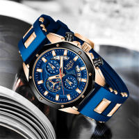 Reloj De Pulsera De Lujo LIGE Para Hombre Cuarzo Deportivo Resistente Al Agua Con Correa De Silicona Y Función Cronógrafo - details 10