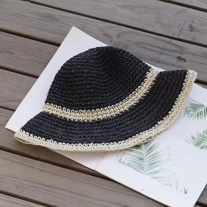 Sombrero De Paja Parcheado Para Mujer 2023 Sombrero De Pescar Y Senderismo Protección Solar Estilo Casual Material De Paja Unisex - 1