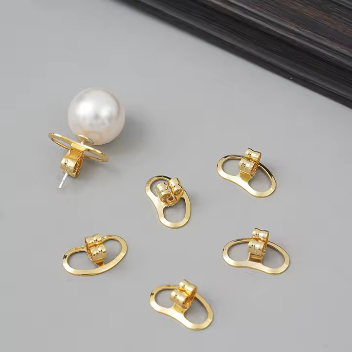 4pcs Almohadillas De Aretes Metálicas Para Reparación De Joyería Accesorios De Enlaces Para Creación De Pendientes DIY - 1