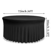 1pc Tablecloth Redondo Elástico De Spandex Para Decoración De Fiestas Cumpleaños Baile De Invierno Boda Tamaño Único Color Sólido - details 7