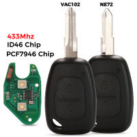 Chip ID46 PCF7946 Para Llave De Coche Remota 433Mhz ASK Jingyuqin Compatible Con Renault Traffic Master Vivaro Movano Kangoo Ne72 VAC102 Doble Botón - details 0