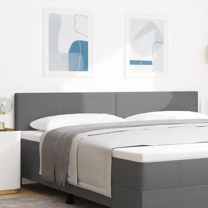 Cabezal LED vidaXL Diseño Simple Gris Claro 100 cm de Tela de Pana - 1