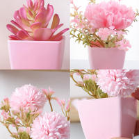 Set De 3 Plantas Miniatura En Macetas Simuladas Para Decoración De Hogares Restaurante Mesas Ventanas Y Estantes Material Plástico Estilo Bonsái - details 4