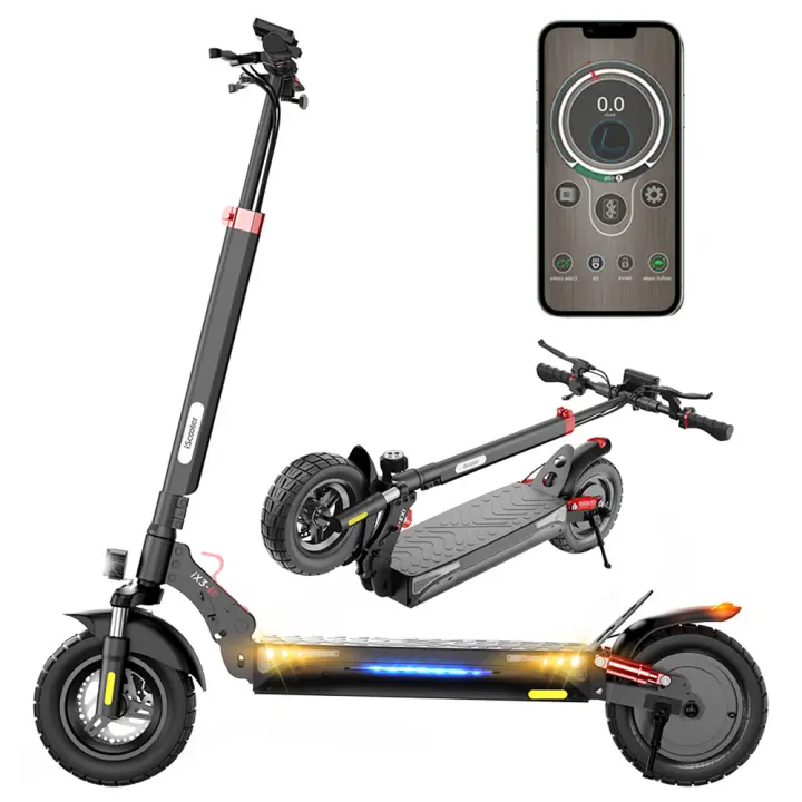 Patinetes Electricos Adultos iScooter iX3  Plegable Scooter Freestyle, 10 Pulgadas Todo Terreno, Motor de 800W, BateríA De Bicicleta EléCtrica 48v 10Ah, Velocidad Máxima de 40km/h, Autonomía Máxima de 40km, Altura Regulable del Manillar, Control Aplicació - 1