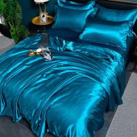 Juego De Cama Nórdico De Seda Con Fundas De Almohada Y Sábana De Lujo Para Pareja Individual Doble Verano Textil Sólido - details 18