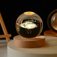 Lámpara De Noche LED 3D Cristal Sfera De 6cm Con Imagen Del Sistema Solar Y Santa Claus Para Decoración De Hogar Y Dormitorio Regalos Para Niños - details 3