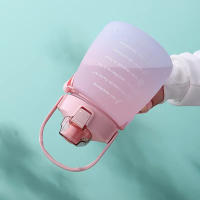 Botella De Agua Deportiva De 1.3L Con Tapa De Pastilla Para Mujer Capacidad Grande Portátil Color Gradient Para Actividades Al Aire Libre - details 4