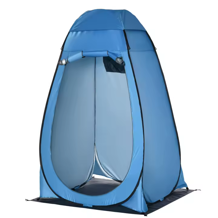 Outsunny Tienda de Ducha Instantánea Tienda de Privacidad Portátil con 1 Gancho Bolsillo Bolsa de Transporte y UV 20+ para Baño Vestuario Cambiador Inodoro 126x124x189 cm - 1