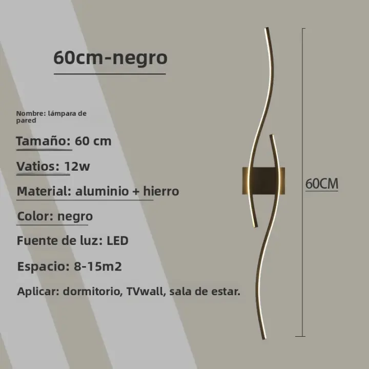 Lámpara De Pared Moderna Y Sencilla Para Cocina Y Sala De Estar Con Luz LED Decoración De Hogar Adecuada Para TV Y Dormitorio Iluminación Diaria - 1