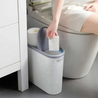 Bandeja De Basura Ecológica De 10L Con Tapa Para Baño Cocina Dormitorio Sala De Estar Tipo De Presión Recipiente De Residuos - details 4