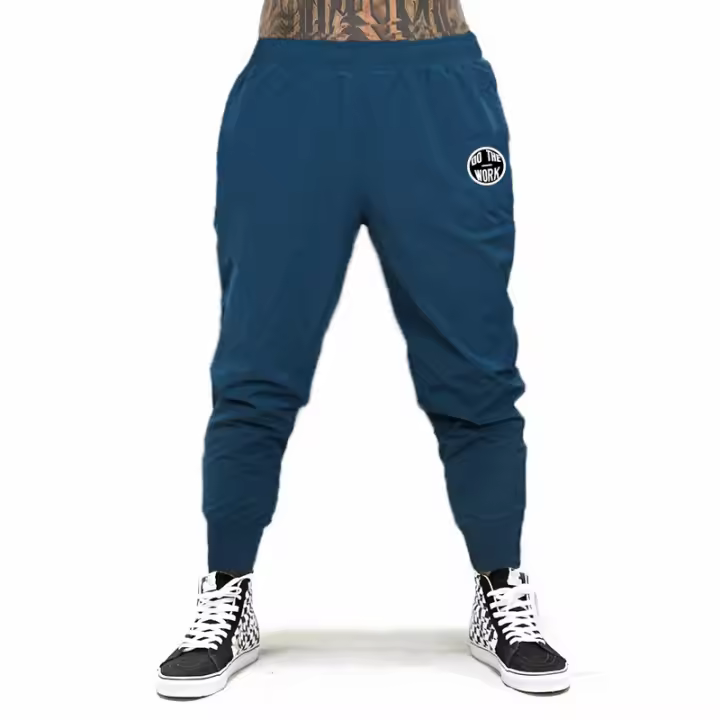 Men Casual Knitting Quick Dry Pants with Drawstring Pocket Training Jogging Fitness Pant Gym Bodybuilding Workout Loose Trousers - 1