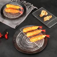 Red De Fritura Tempura Semi-circular/Circular Resistente Estilo Japonés Para Barbacoa En Acero Inoxidable Soporte Para Engrasar Alimentos - details 4