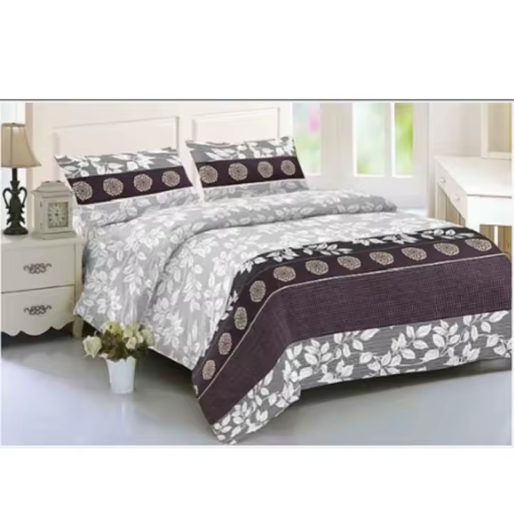 Juego de Sábana 4 piezas diseño unisex estampado geométrico, plumas, hojas y floral para camas de 135 cm y 150 cm - 1