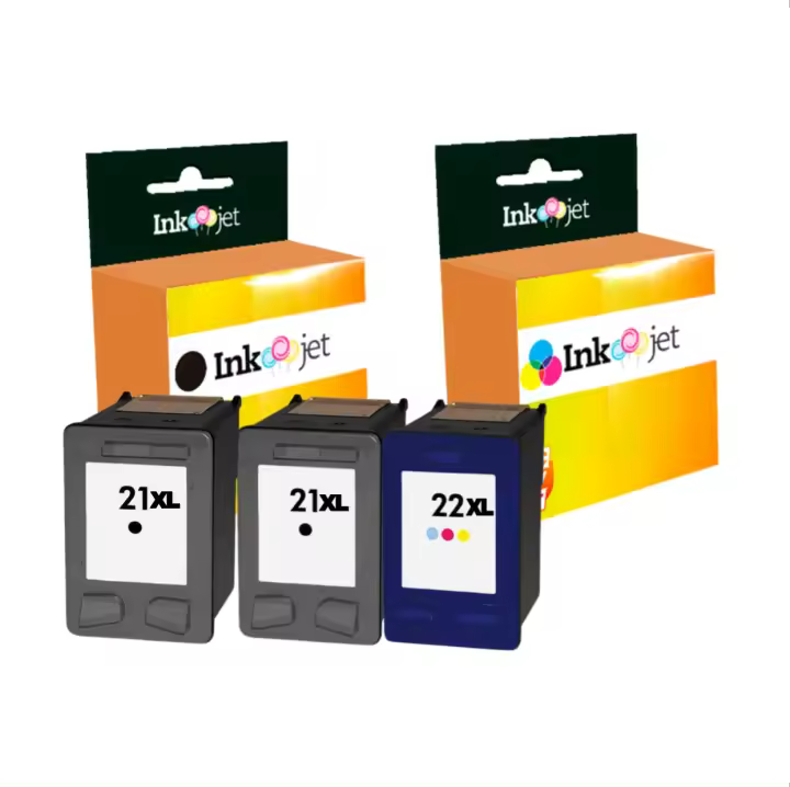 Pack de 2 Cartuchos de Tinta HP 21XL Negro y HP 22XL Tricolor - 1