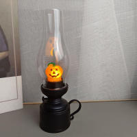 Lámpara De Mesa Calcifer Sin Flama Para La Noche Decorativa Anime Retro De Halloween Candelabro Keroseno Para Dormitorio - details 2