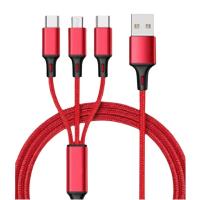 Cable de datos One Drag Three para Android Typec 3 en 1 carga rápida 1,2 m trenza de nailon transmisión de datos conveniente y rápida - details 1