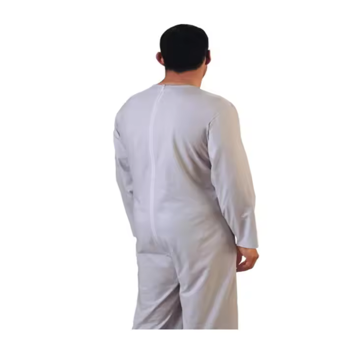 Rekordsan Pijama Antipañal Geriátrico Classic Hombre En Fresco Algodón Con 1 Cremallera, Color Gris Talla 3-1 unidadd N / - 1