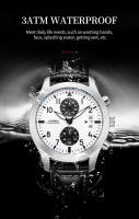 Reloj De Pulsera De Cuarzo Para Hombre SINOBI Estilo Casual Diseño Moda Cronógrafo Resistentes Al Agua Y Al Choque Con Correa De Cuero Relogio Masculino I-W-C - details 12