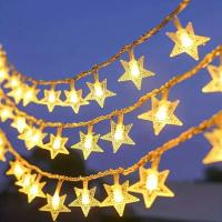 Luces De Estrella LED Para Navidad Y Bodas Decoración De Puerta Curtain Fairy Lamps Tamaño 1.5m/3m/6m/10m Piloto Incluido - details 0