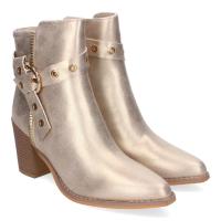 PuntoSalao Botines dorados de tacón cómodo para mujer F6697 Losbotines dorados de tacón cómodo para mujer hebilla F6697son una elección perfecta para cualquier mujer que busque combinar estilo y comodidad - details 0