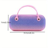 Estuche De Gafas Color Block Rainbow Y2K Estilo Cool Y Lindo Con Manija Caja De Almacenamiento Para Joyería Y Lentes Bolsa De Mano Unisex - details 3