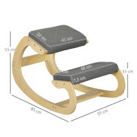 HOMCOM Silla Ergonómica de Rodillas, Silla de Rodillas de Madera, Taburete Ergonómico, Cojín Acolchado, para Mejorar la Postura, para Casa y Oficina - details 2