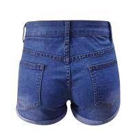 CA Pantalones cortos vaqueros retro de alta gama, elásticos, ajustados, con borlas rasgadas para mujer - details 9