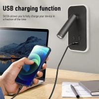Lámpara De Pared LED Rotativa Con Interruptor Y Puerto USB Para Lectura Y Estudio Luz De Iluminación Moderna Para Dormitorio Y Sala - details 1