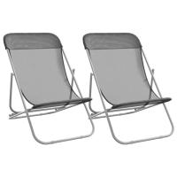 vidaXL Silla de playa plegable 2 uds acero recubierto textilene Azul, Negro, Rojo Sillas de Exterior Ideal para jardín, playa, piscina, terraza Tumbona Piscina Tumbonas Playa Tumbonas Jardín Exterior - details 2