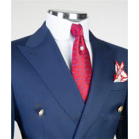 Traje De Novio Para Hombre Elegante Casual Slim Con Doble Filo Lapel Peaked Blazer Negocios Bodas Fiesta Traje Completo - details 3