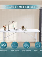 Elegante Fundas Para Mesa Cubierta Impermeable Y Elástica En Poliéster Duradero Hecho a Mano Ideal Para Bodas Banquetes Fiestas Navideñas Color Sólido - details 21