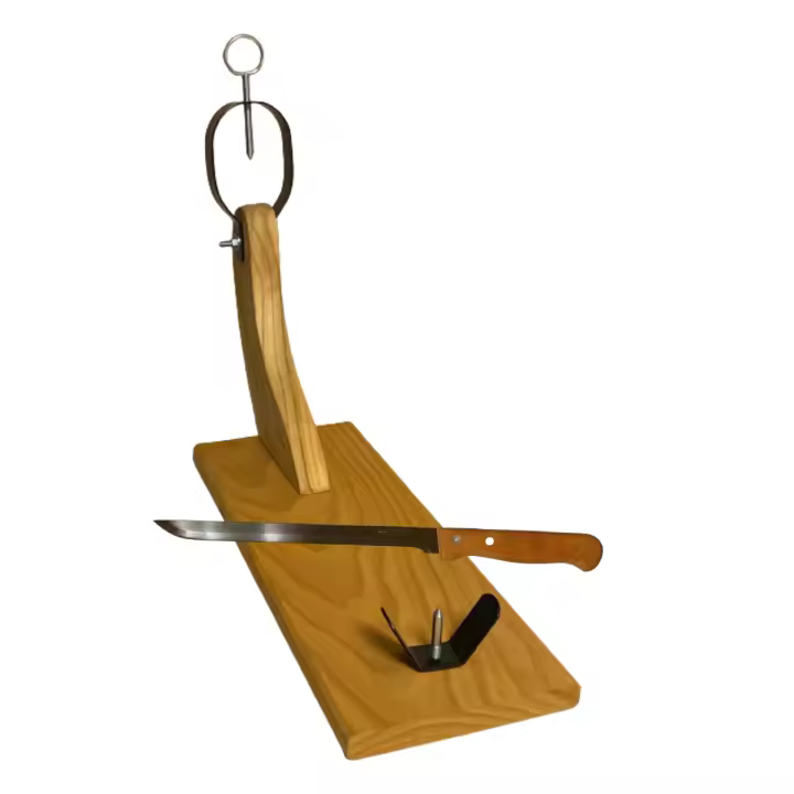 Soporte Jamonero + Cuchillo para Cortar Pata y Paleta de Jamón - Maxia Market - 1
