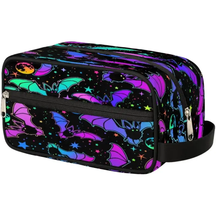 Neceser de viaje con diseño de murciélago para Halloween, para mujer y niño, impermeable, pequeño, fácil de llevar. - 1