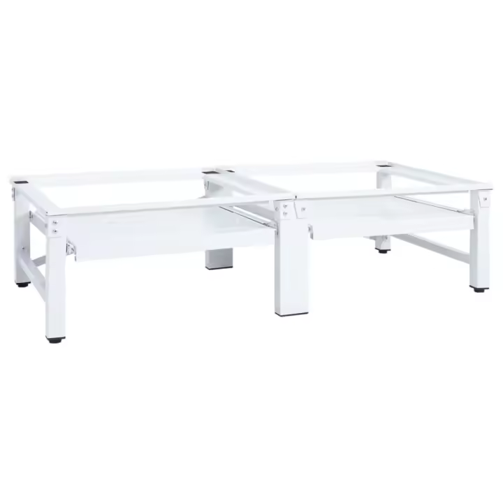Pedestal doble lavadora secadora con estantes extraíbles blanco - 1
