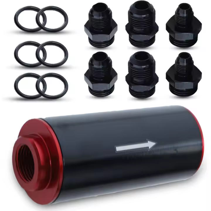 Fuel Filter 100 Micron with Adapter 6 AN 8 AN 10 AN Universal 50 mm - 1