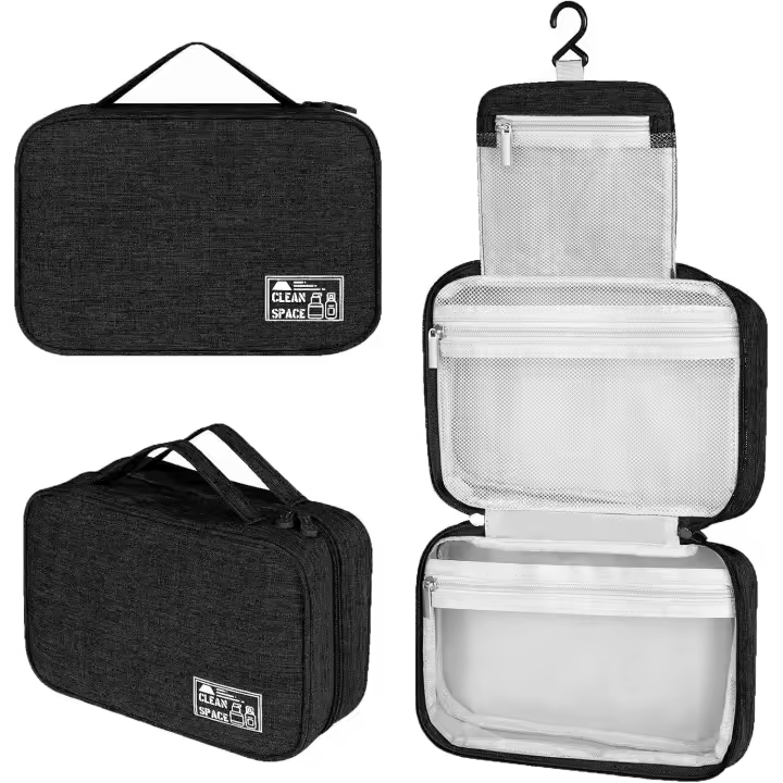 Neceser de Viaje Hombre Mujer, Bolsa de Viaje con Colgante, Neceser Maquillaj Impermeable de Gran Capacidad, Makeupn Bag - 1