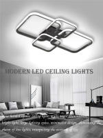 Luces De Techo LED Modernas Cuadradas Con 4 Cabezas En Blanco Y Negro Para Decoración De Dormitorio Sala De Estar Estudio Comedor Fixture Doméstico - details 0