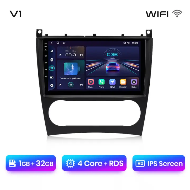 Junsun Tech Android 13 Radio para Benz Clase C W203 2005 2006 2007 2008 2009 de Coche con Chip Qualcomm de 8 Núcleos CarPlay Inalámbrico Autorradio Estéreo Pantalla HD Multimedia - 1