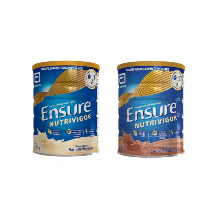 Ensure Nutrivigor - Complemento Alimenticio para Adultos, con HMB, Proteínas, Vitaminas y Minerales, como el Calcio - Sabor Vainilla y Chocolate - 850 g - 1