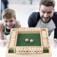 Juego De Dados Shut the Box Tablero De Madera Para 2-4 Jugadores Juego Divertido Con Números 1-10 Juegos De Viaje - details 0