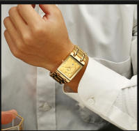 Reloj De Hombre WWOOR Oro Cuadrado Marca Top Lujo Reloj De Pulsera Acero Inoxidable Impermeable Movimiento De Cuarzo Romano - details 2