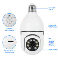 Cámara De Seguridad WiFi IP 8MP E27 Bombilla Monitoreo De Bebé Interior Visión Nocturna En Color Vigilancia Completa 360° - details 10