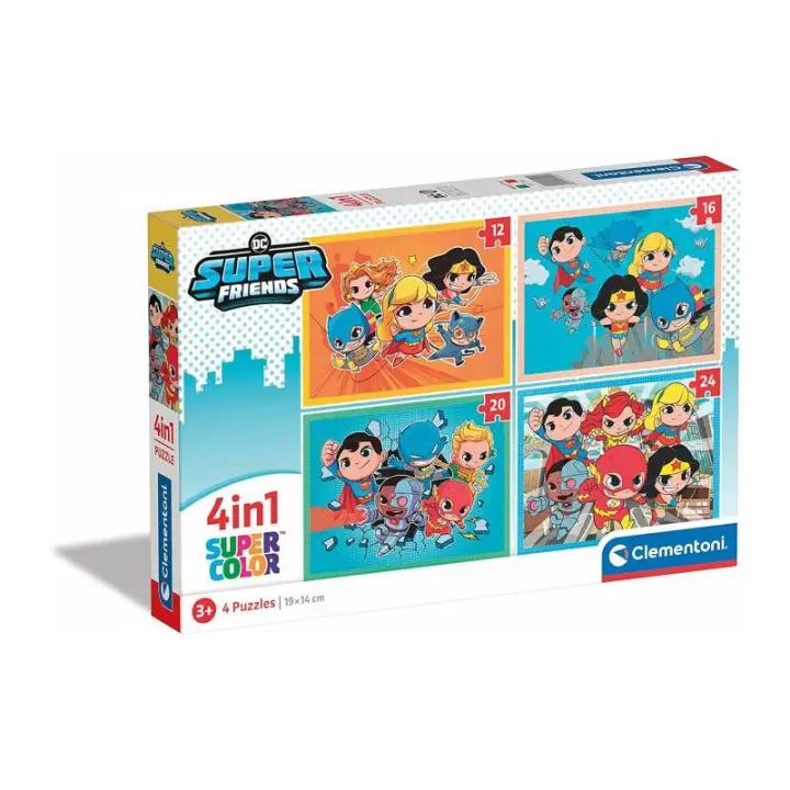 DC COMICS SUPER FRIENDS 4 PUZZLES PROGRESIVOS DE CLEMENTONI - 1