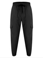 Pantalones De Cargo Para Hombre Con Bolsillos Y Cinta Ajustable En La Cintura Estilo Casual Moda Para Uso Diario Talla Regular - details 4