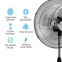 Ventilador de Pie de Metal Negro con Estilo Industrial y Varias Formas, Ventilador de pie de 18 pulgadas, ventilador trifuncional (ventilador de pie, ventilador colgante y ventilador integrable en algunos casos), ventilador vertical, ventilador colgante d - details 1